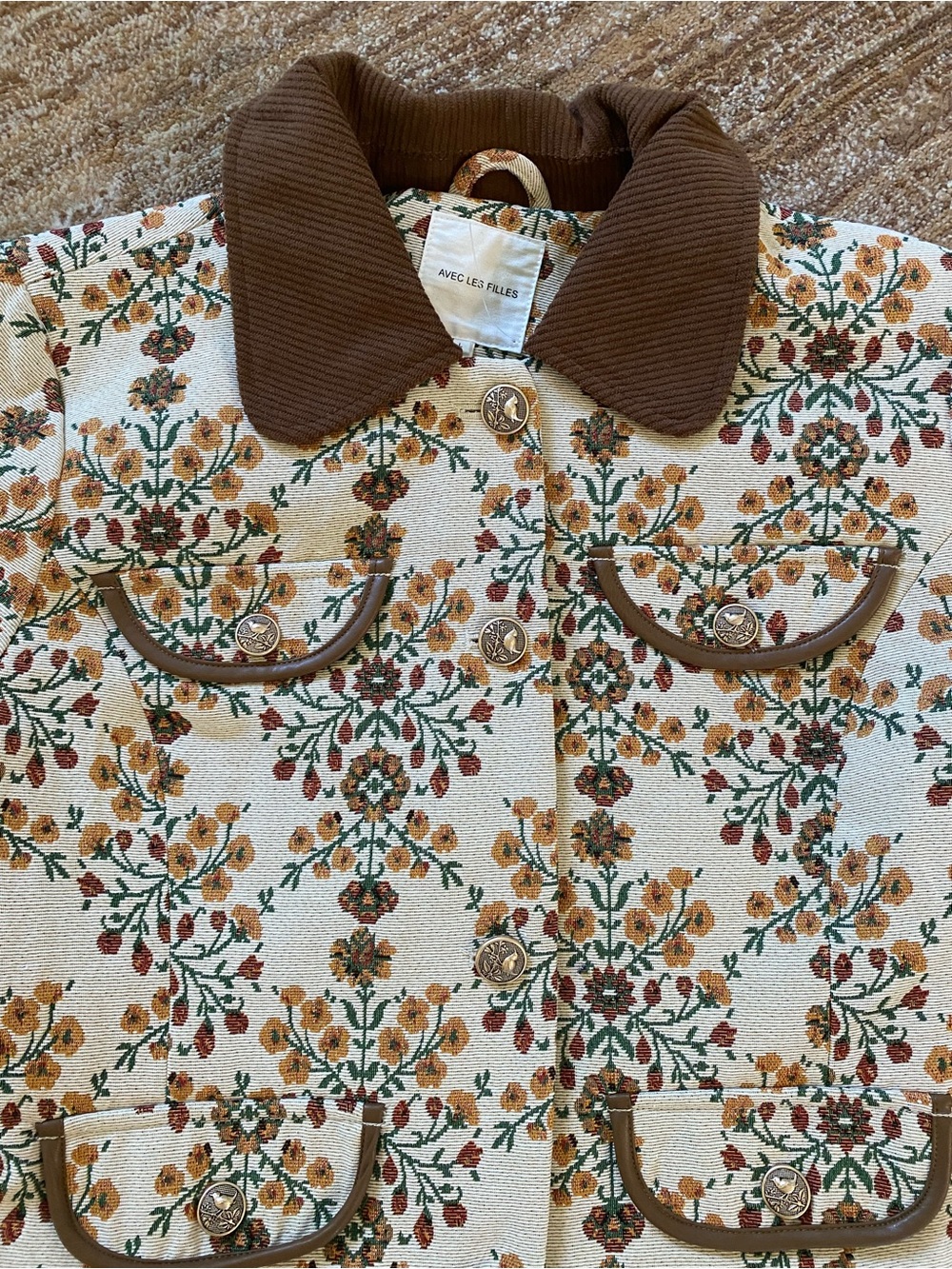 Avec Les Filles Floral Tapestry Barn Coat - Picture 3 of 7